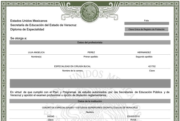 Especialidad en Cirugía Bucal — CEYESOV (2021)