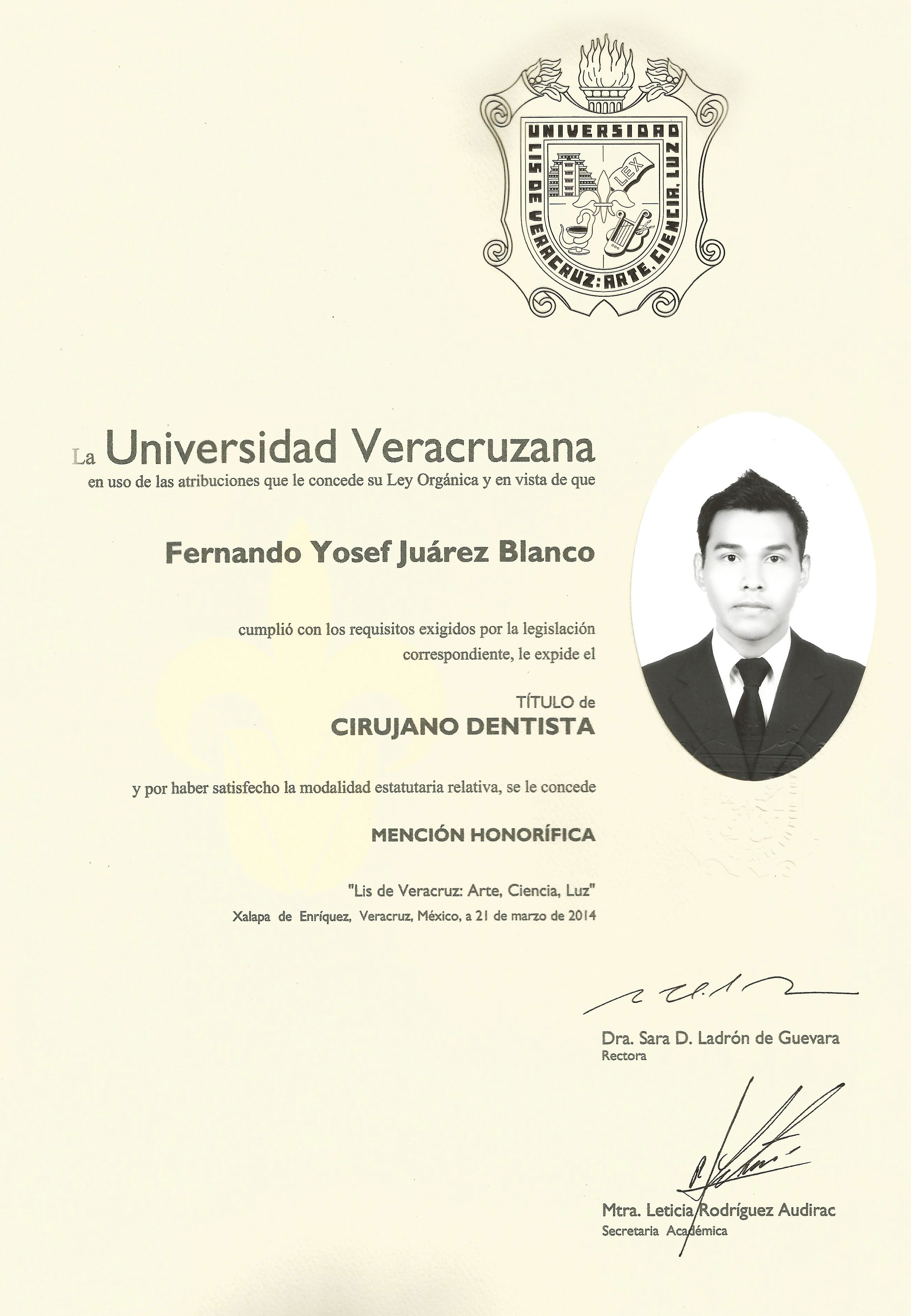 Cirujano Dentista - Universidad Veracruzana (2014)