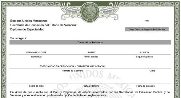 Especialidad en Ortodoncia y Ortopedia Maxilofacial - C.M.E. (2019)
